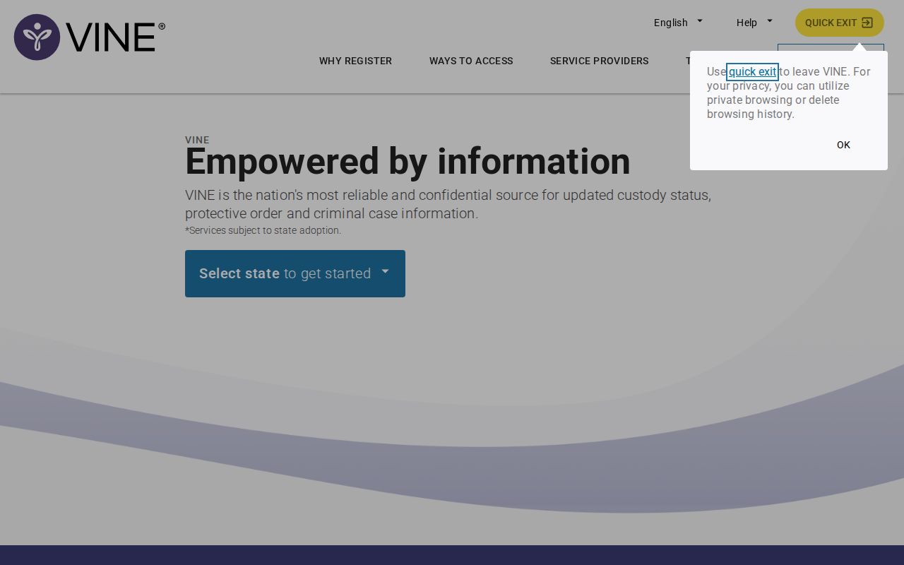 VINELink county jail and Iowa custody search interface