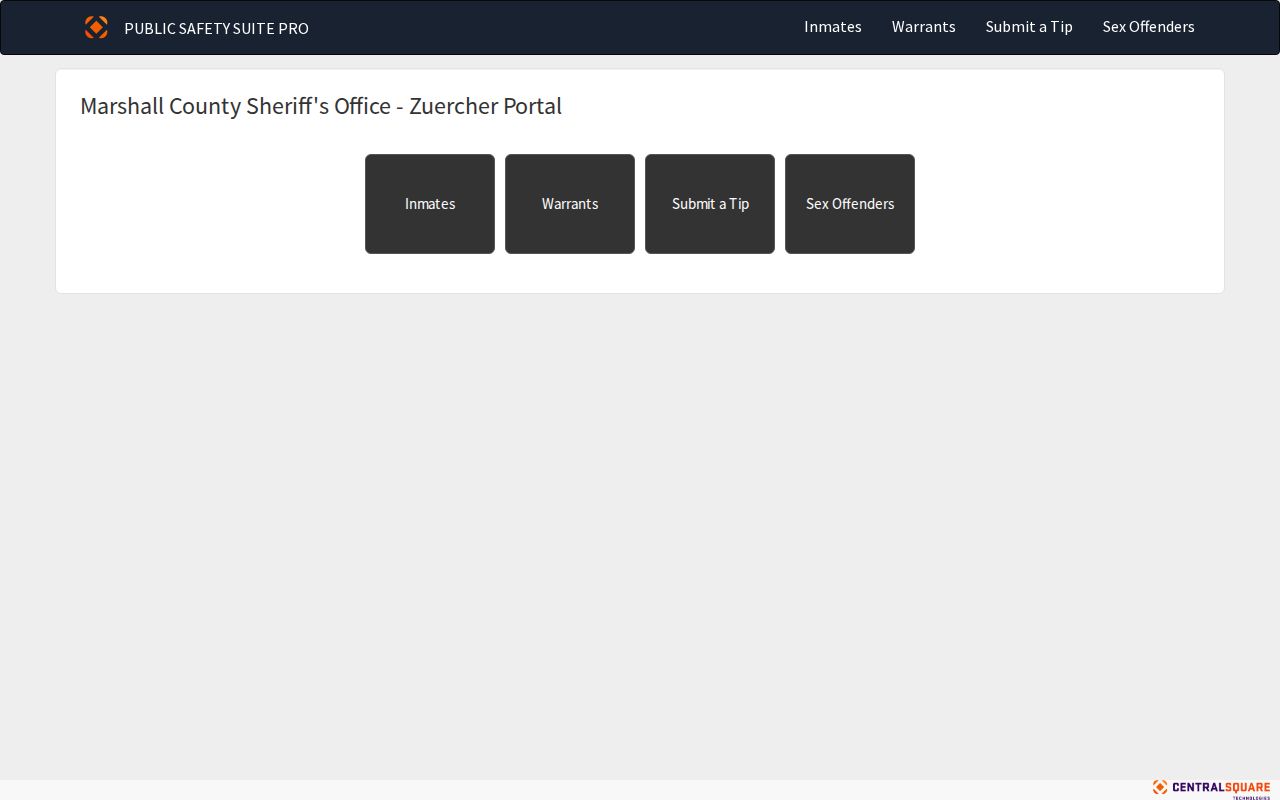 Marshall County current custody and recent arrest roster interface
